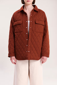 Nude Lucy Filipa Quilted Jacket in Terracotta