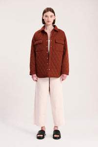 Nude Lucy Filipa Quilted Jacket in Terracotta