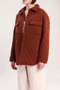 Nude Lucy Filipa Quilted Jacket in Terracotta