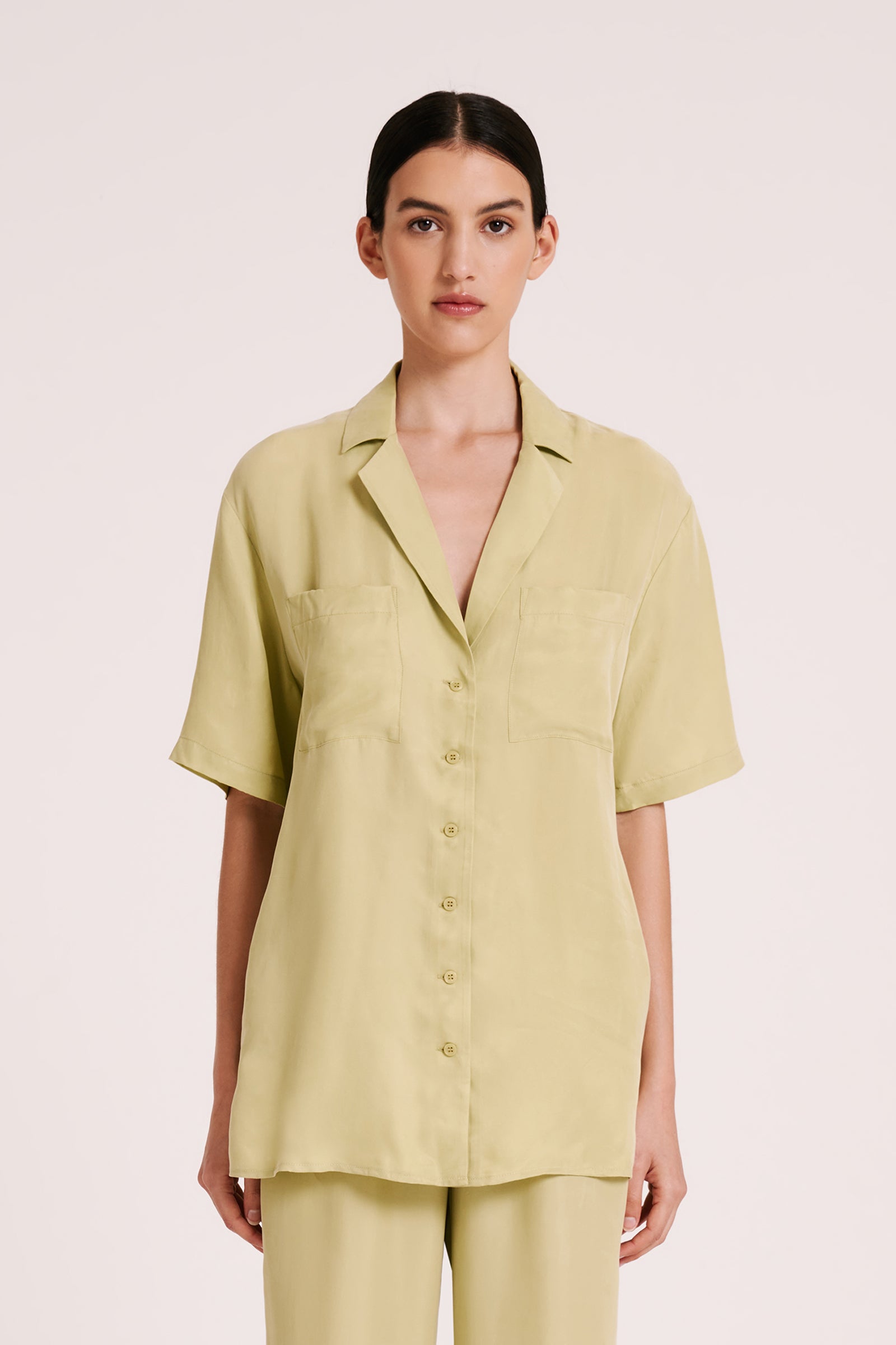 Lucia Cupro Shirt Lime 
