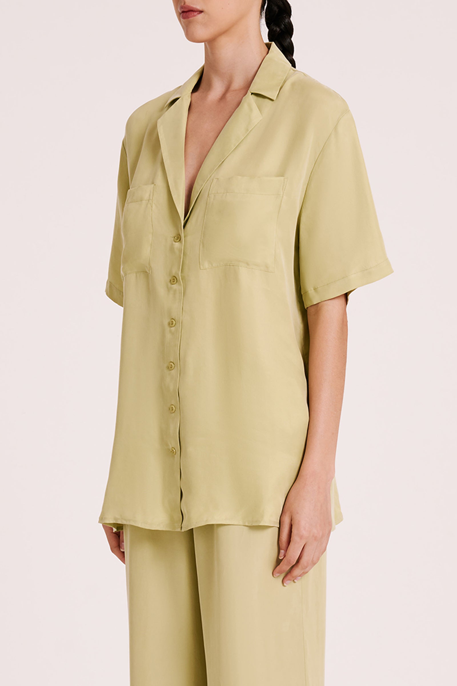 Lucia Cupro Shirt Lime 