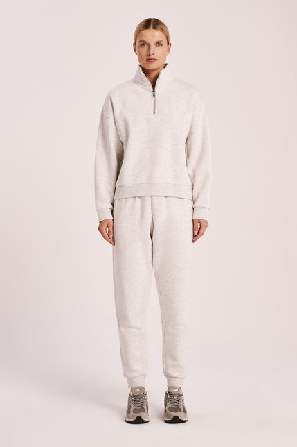 CARTER CLASSIC ZIP FRONT SWEAT & TRACKPANT SET-Snow Marle