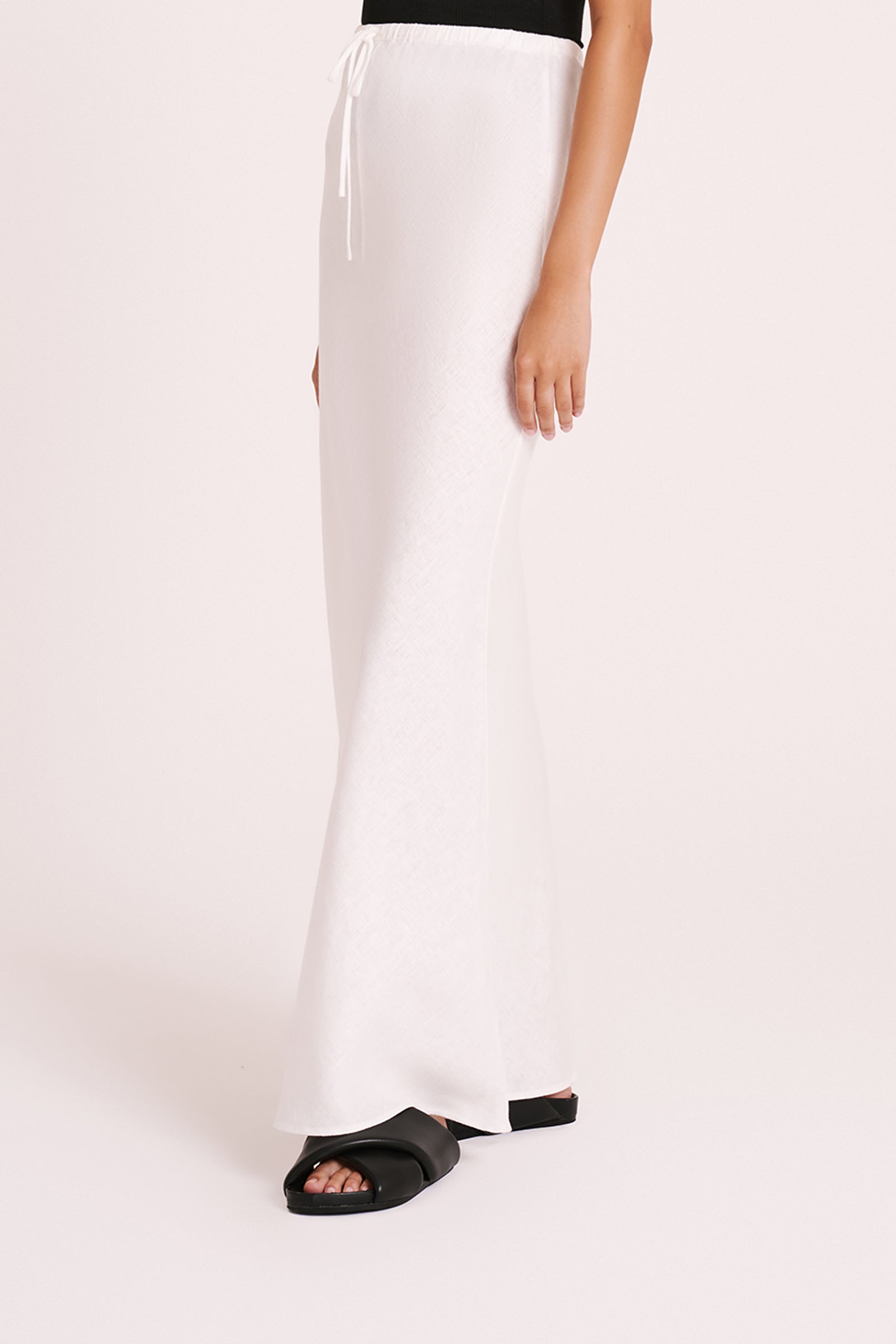 Amani Linen Skirt White 