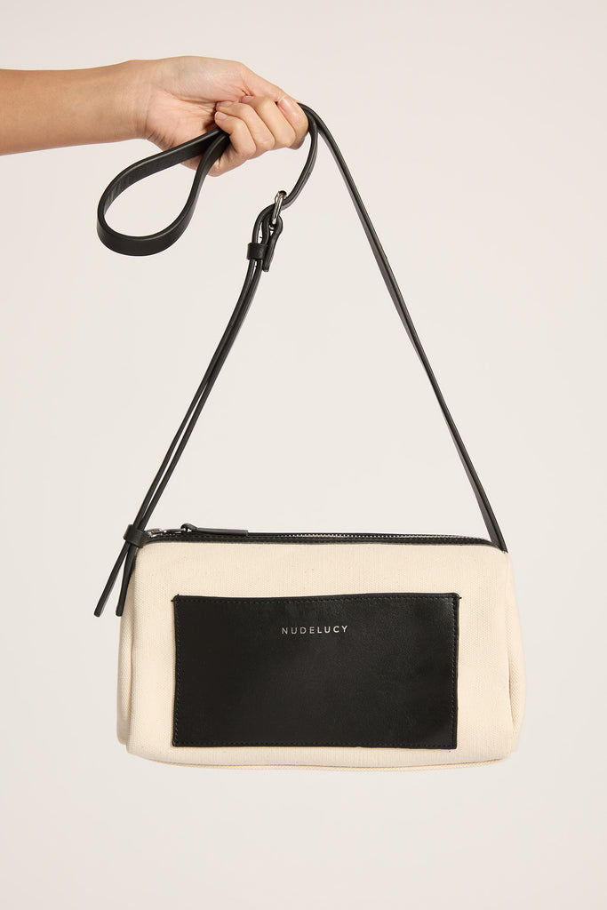 Quilted Plant Based Crossbody Bag - Nude