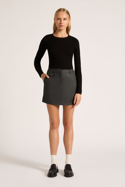 Dakota Mini Skirt Charcoal 