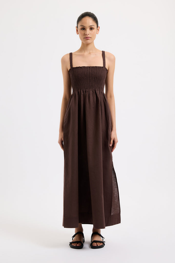 Nude Lucy Evelyn Knit Maxi Dress (Espresso)