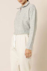 Nude Lucy aiden zip up knit jumper snow marle knits