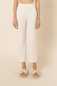 Nude Lucy nude ribbed lounge culotte cream marle pants
