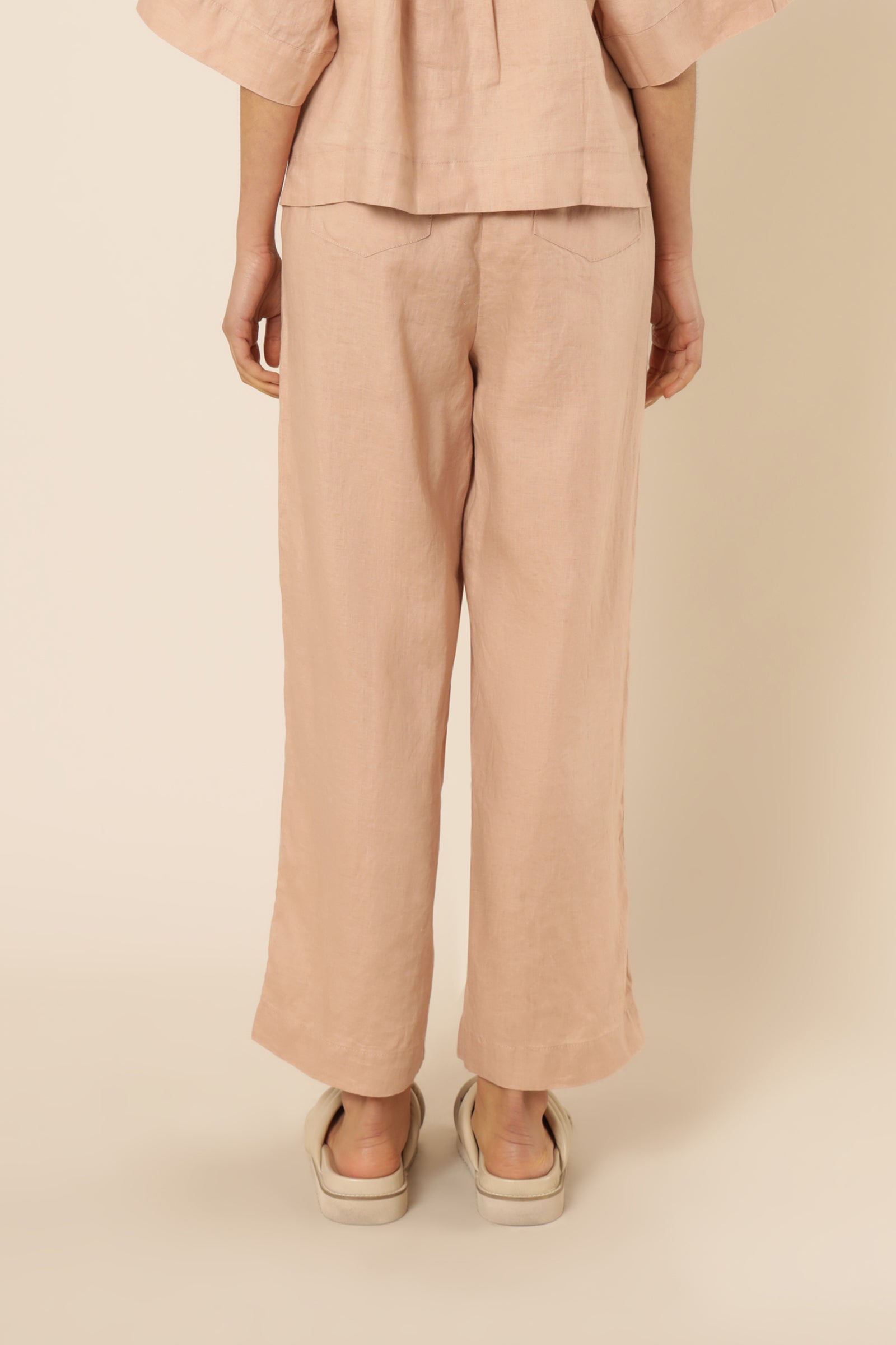 Nude Lucy Nude Lounge Linen Crop Pant Clay Pants 