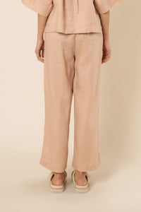Nude Lucy nude lounge linen crop pant clay pants