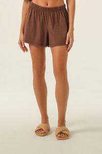 Nude Lucy Nude Lounge Jersey Short In a Brown Cedar Colour