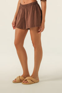 Nude Lucy Nude Lounge Jersey Short In a Brown Cedar Colour
