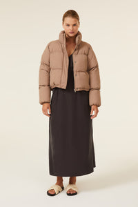 Nude Lucy Topher Puffer Jacket in a Brown Carob Colour