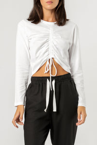 Nude Lucy tyler long sleeve drawstring tee white tees
