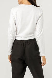Nude Lucy tyler long sleeve drawstring tee white tees