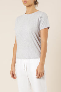 Nude Lucy harper basic crew neck tee grey marle top