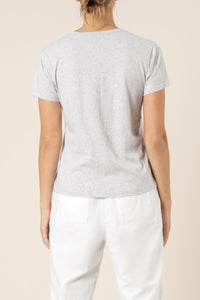 Nude Lucy harper basic crew neck tee grey marle top