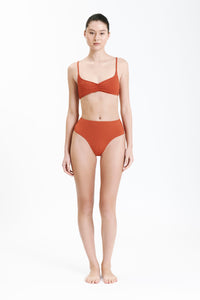 Nude Lucy Classic Bandeau Top In a Terracotta Rooibos Colour 