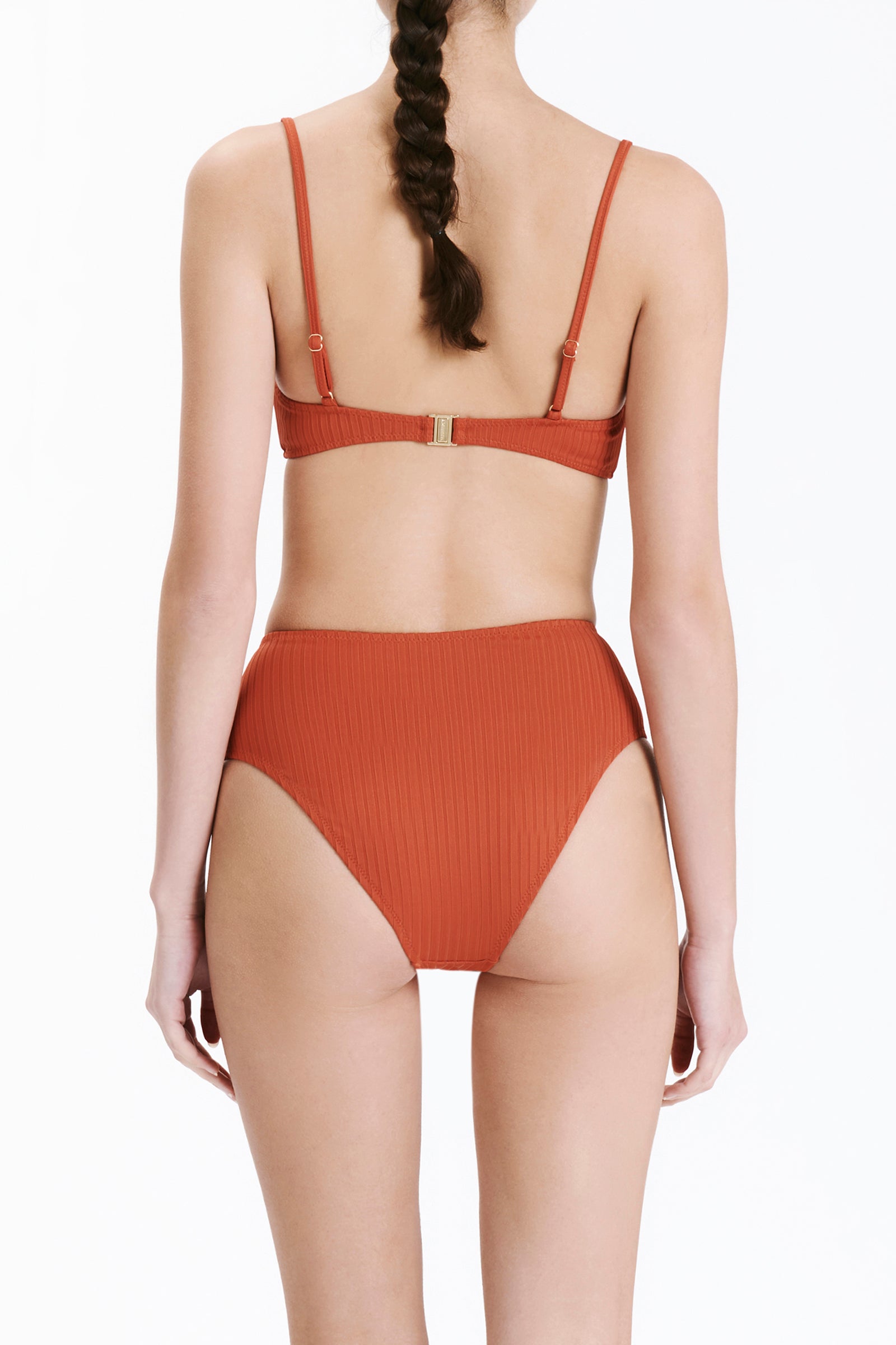Nude Lucy Classic Bandeau Top In A Terracotta Rooibos Colour 