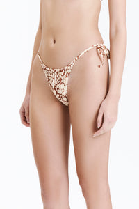 Nude Lucy Adjustable String Bikini Bottom Brief in a Floral Print