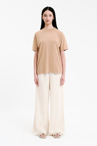 Nude Lucy Nude Organic Boyfriend Tee In a Brown Sesame Colour
