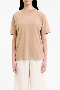 Nude Lucy Nude Organic Boyfriend Tee In a Brown Sesame Colour