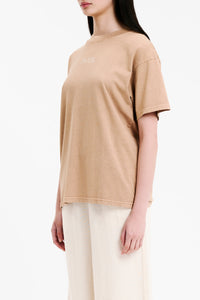 Nude Lucy Nude Organic Boyfriend Tee In a Brown Sesame Colour