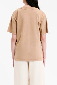 Nude Lucy Nude Organic Boyfriend Tee In a Brown Sesame Colour