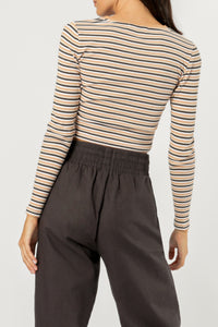 Nude Lucy haines stripe long sleeve tee clay stripe top