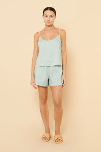 Nude Lucy Lounge Linen Short In a Blue Lagoon Colour