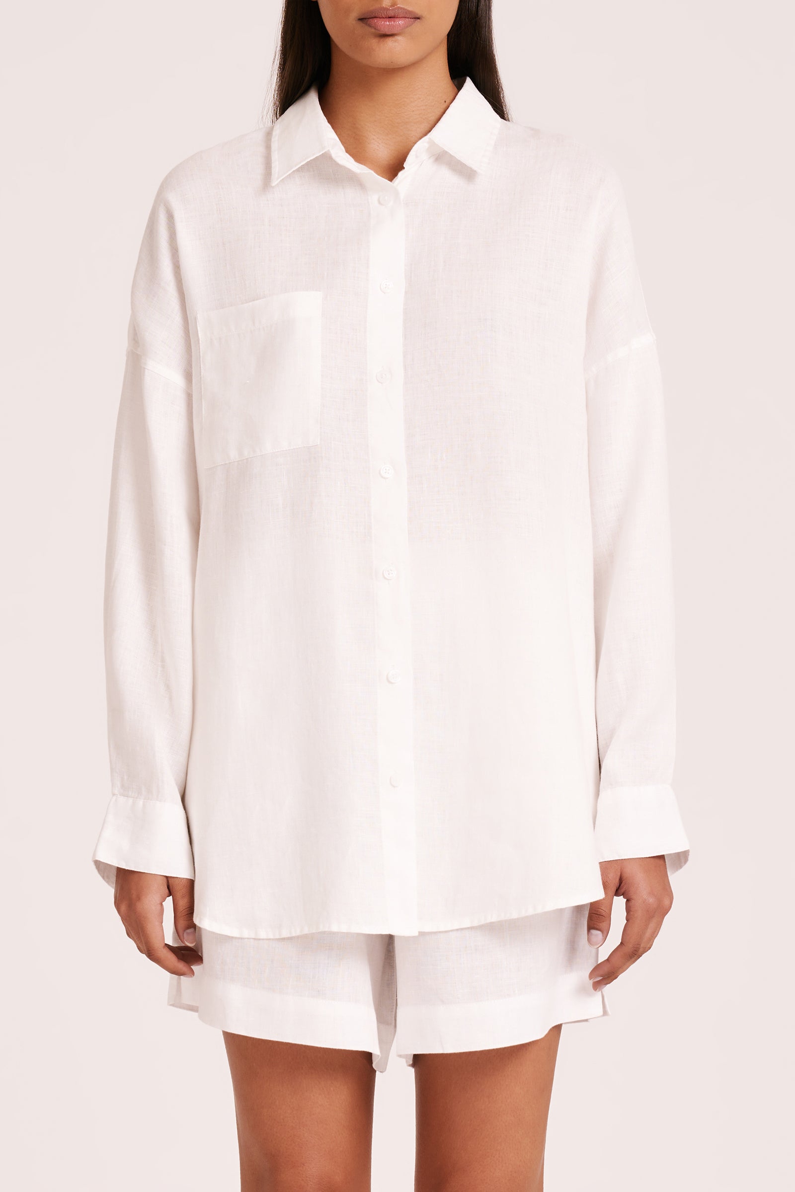 Lounge Heritage Linen Shirt White 