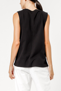 Nude Lucy keira basic muscle black top