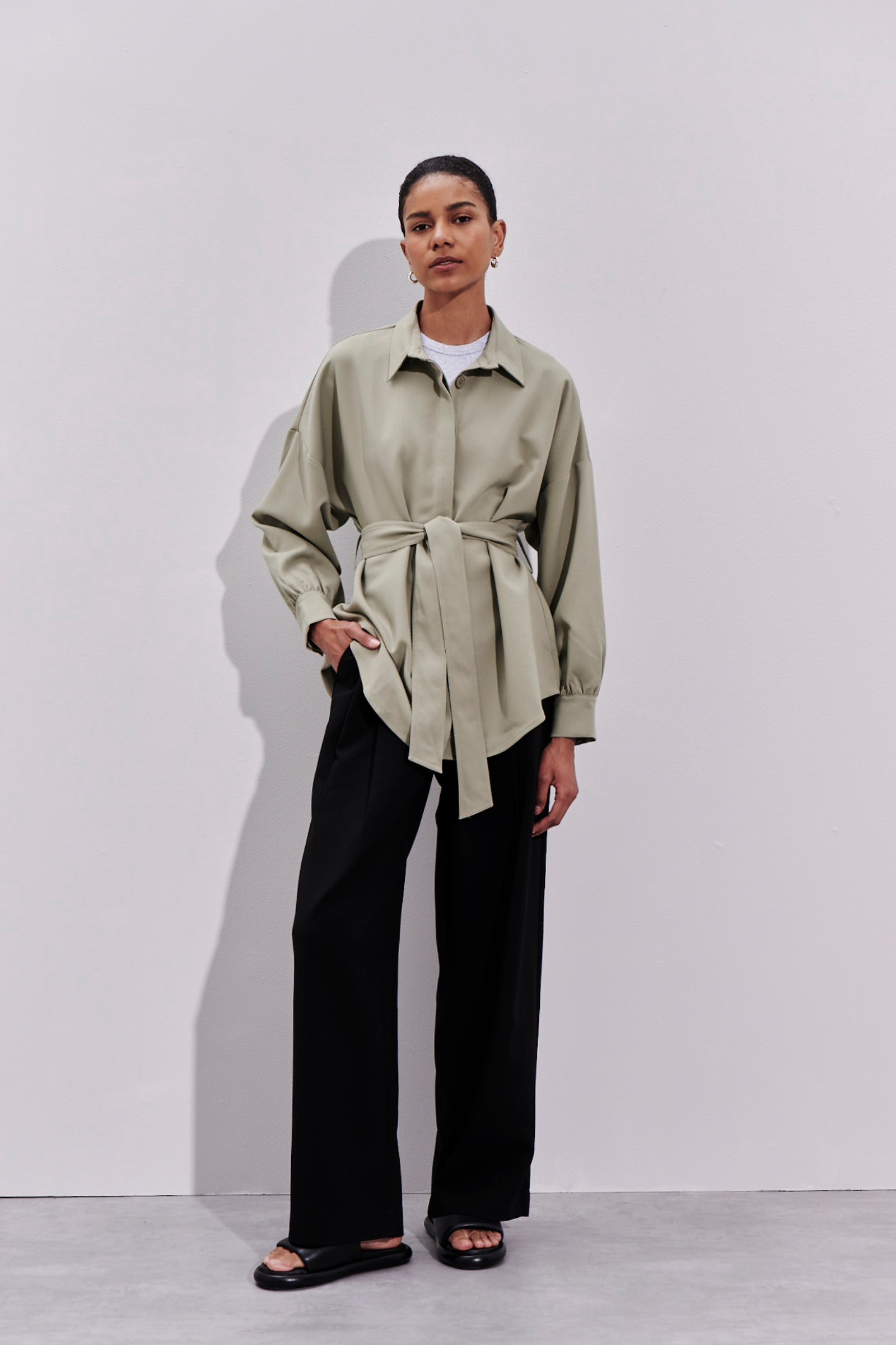 Manon Tie Front Shirt Fog 