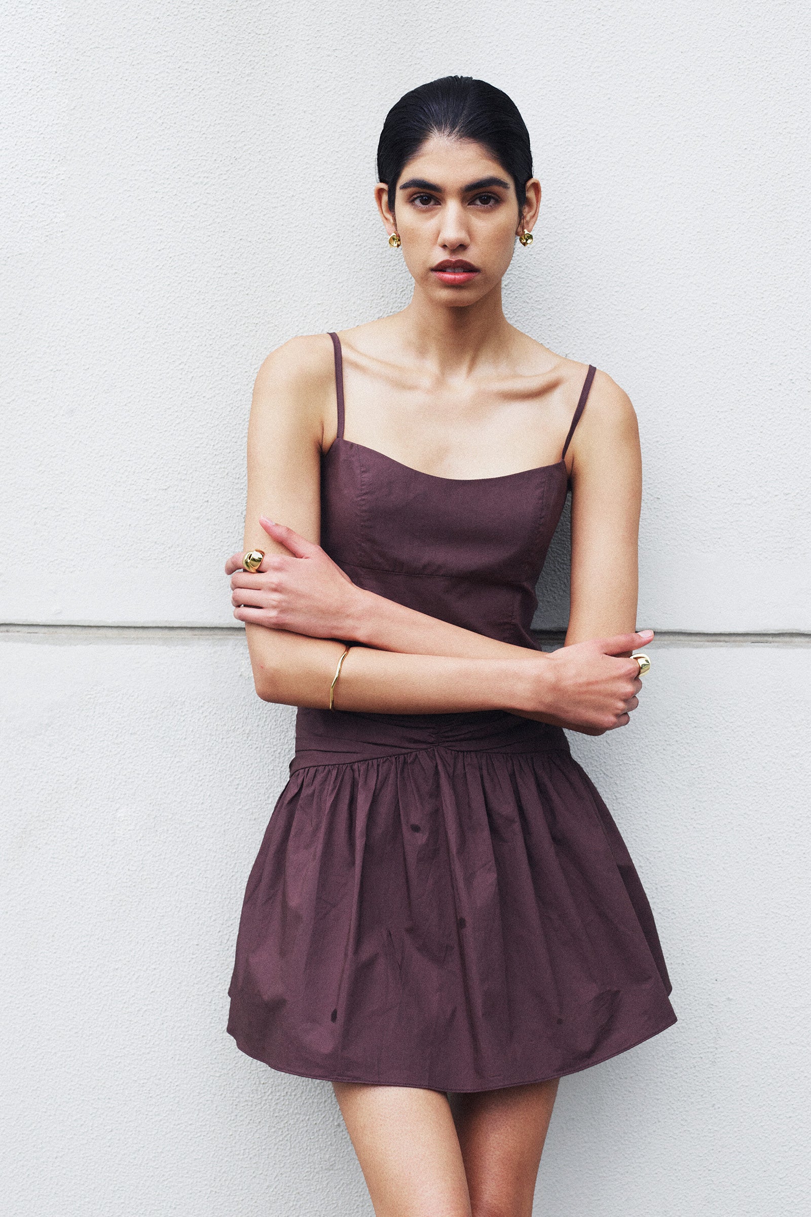 LS модельки голые 4 Shop Skarla Mini Dress in Chocolate | Nude Lucy