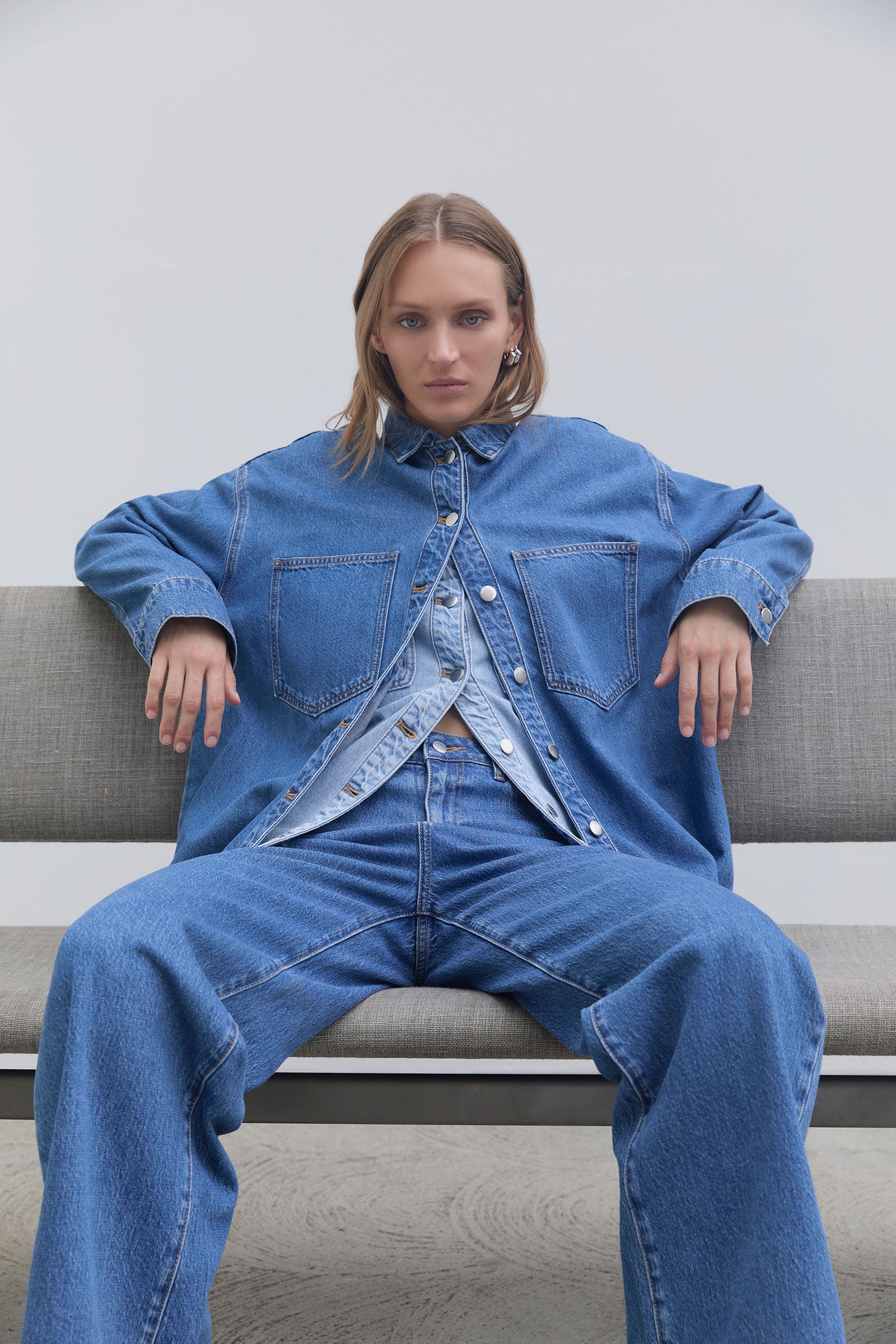 Organic Denim Overshirt Royal Blue 