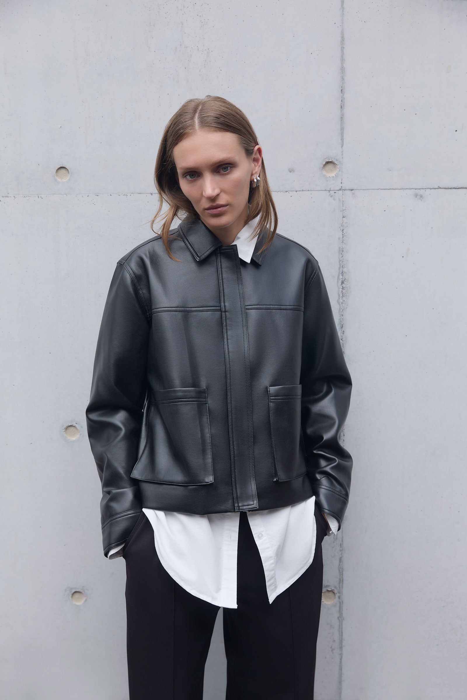 Maude Vegan Leather Jacket Black 