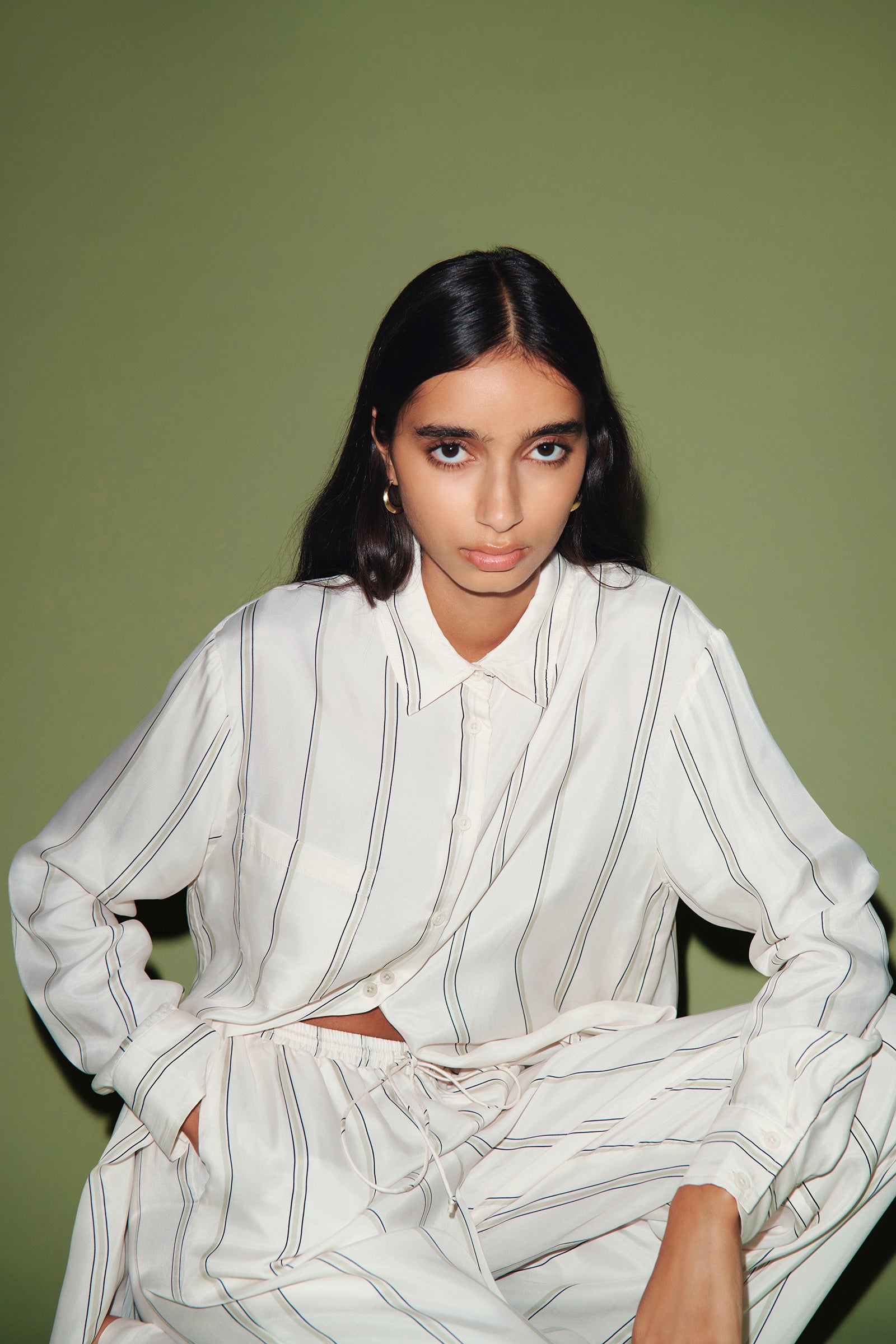 ЛС голая моделька Shop Noosha Cupro Ls Shirt in Paloma | Nude Lucy