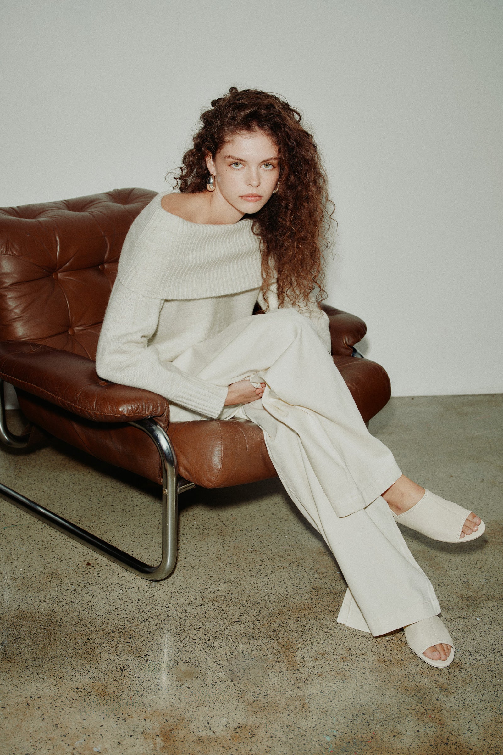 Abbott Off Shoulder Knit Ivory 