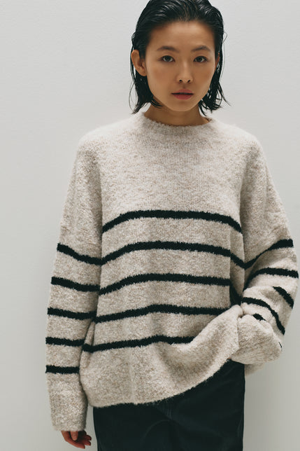 Elias Stripe Knit Oatmeal Stripe 