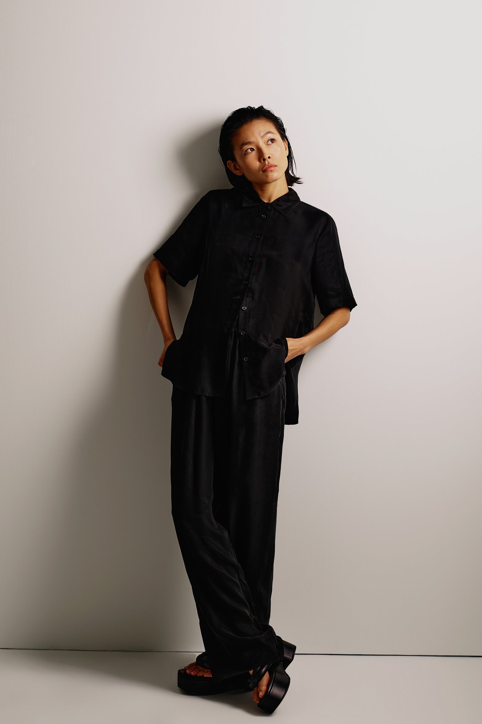 Dara Cupro Shirt Black 