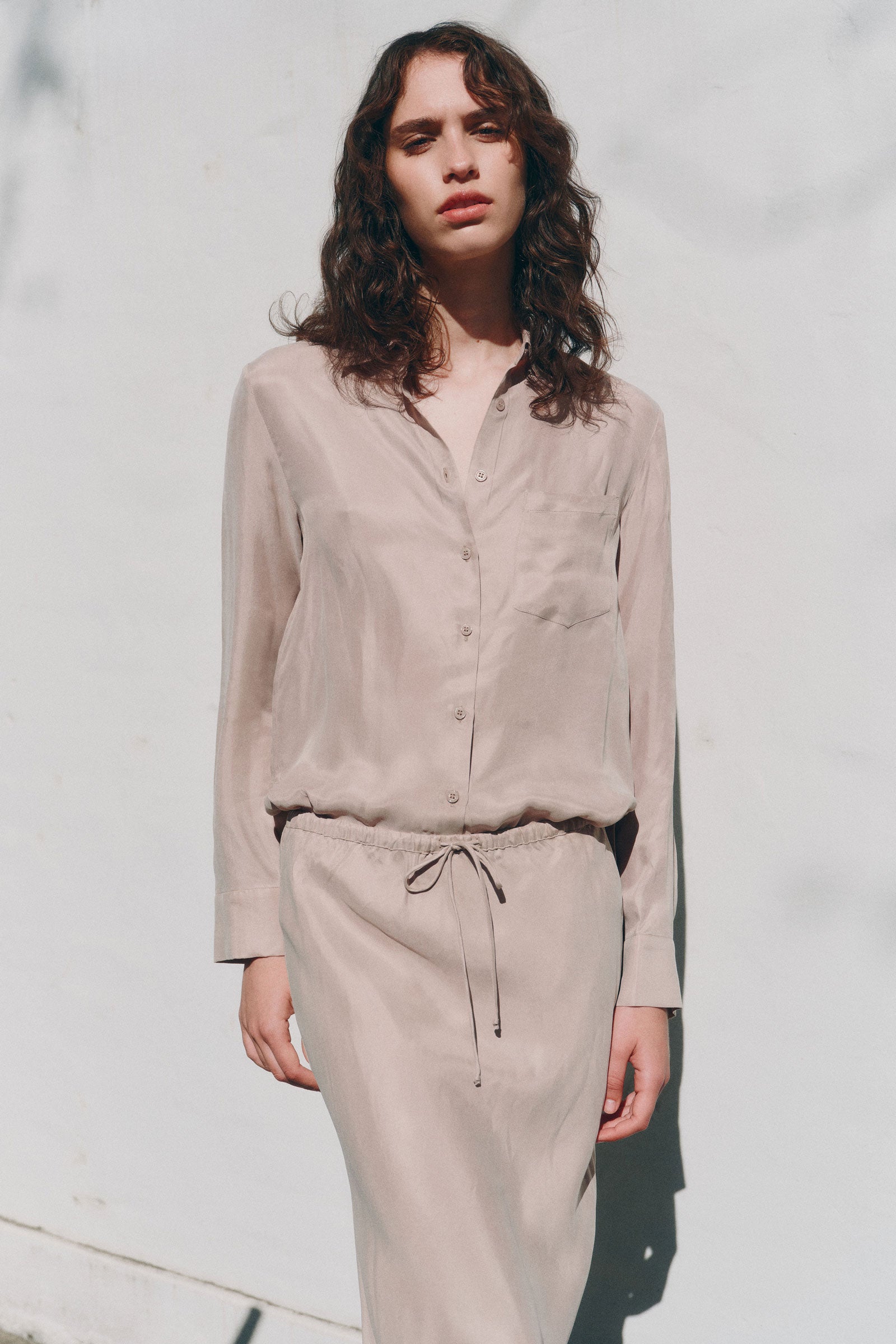 Nikkia Cupro Shirt Mink 