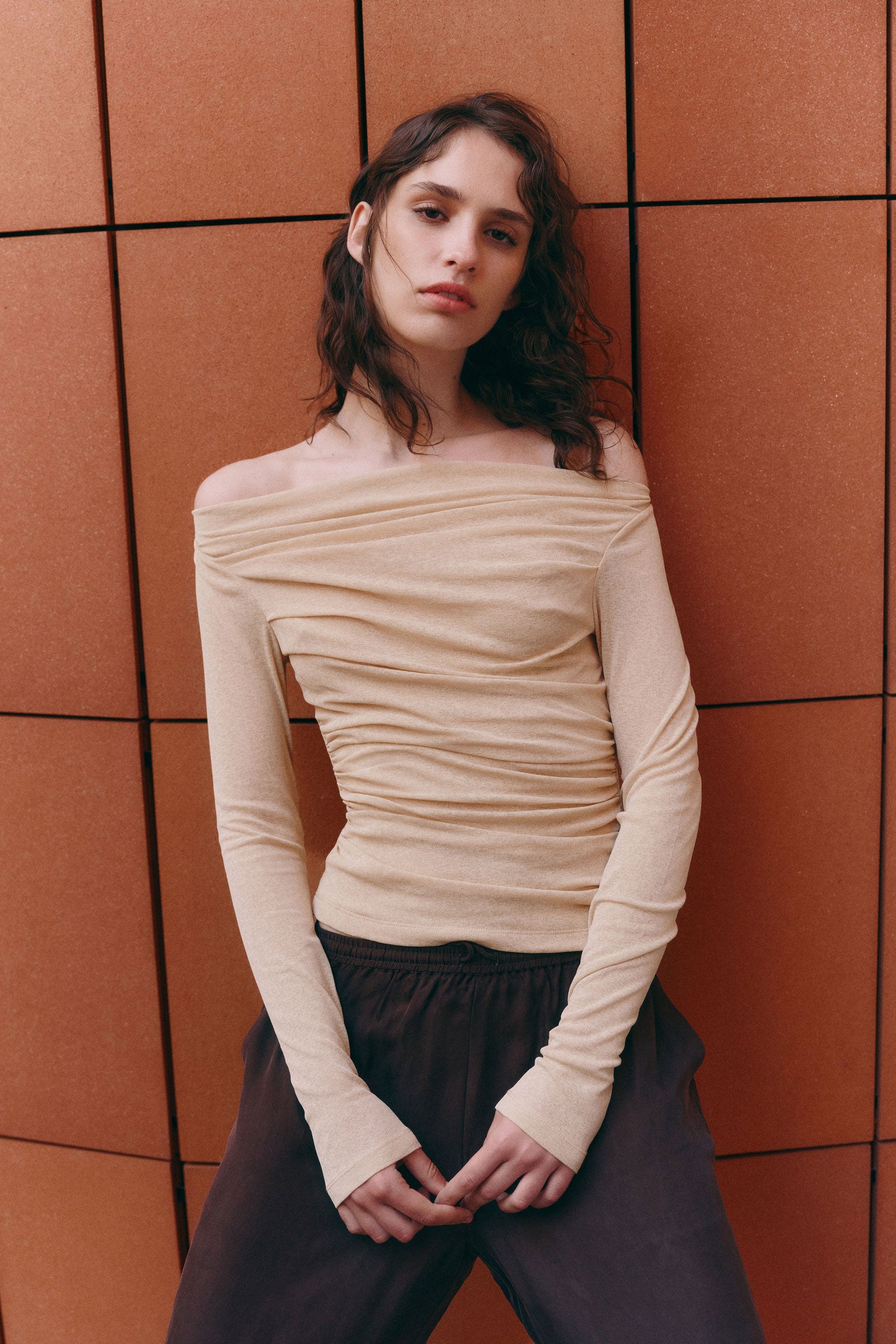 Ziel Off Shoulder Top Butter 