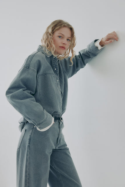 Calvi Denim Shacket Steel 