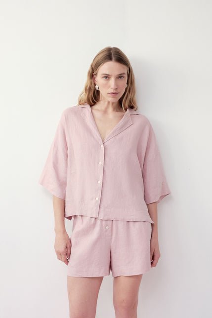 Lounge Linen Shirt Blush 