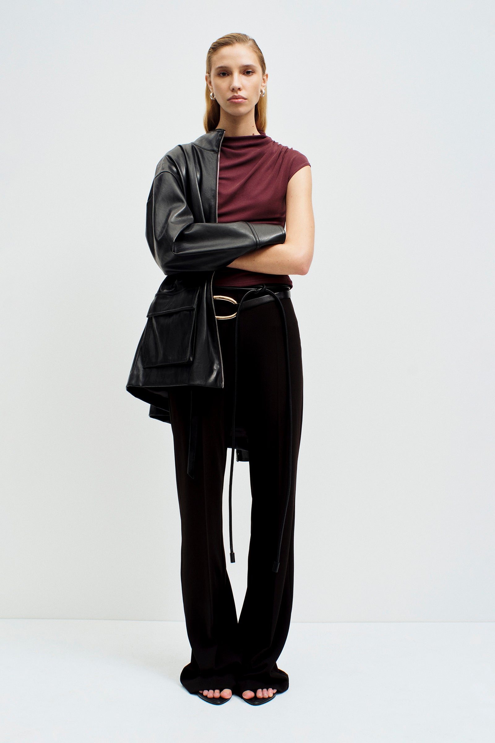 Portia High Neck Top Currant 