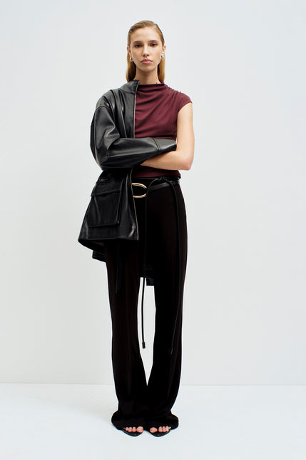 Portia High Neck Top Currant 