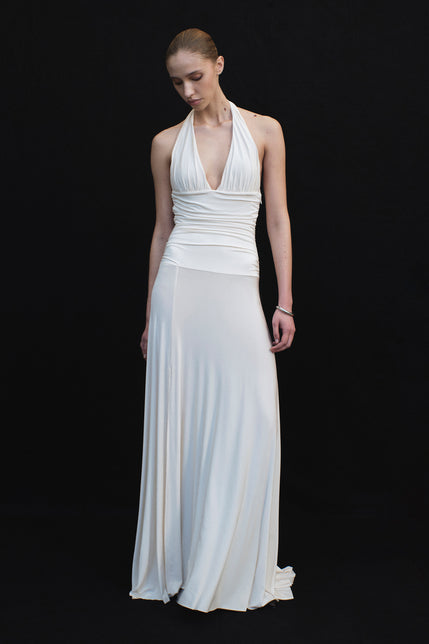 Safiya Halter Dress Champagne 
