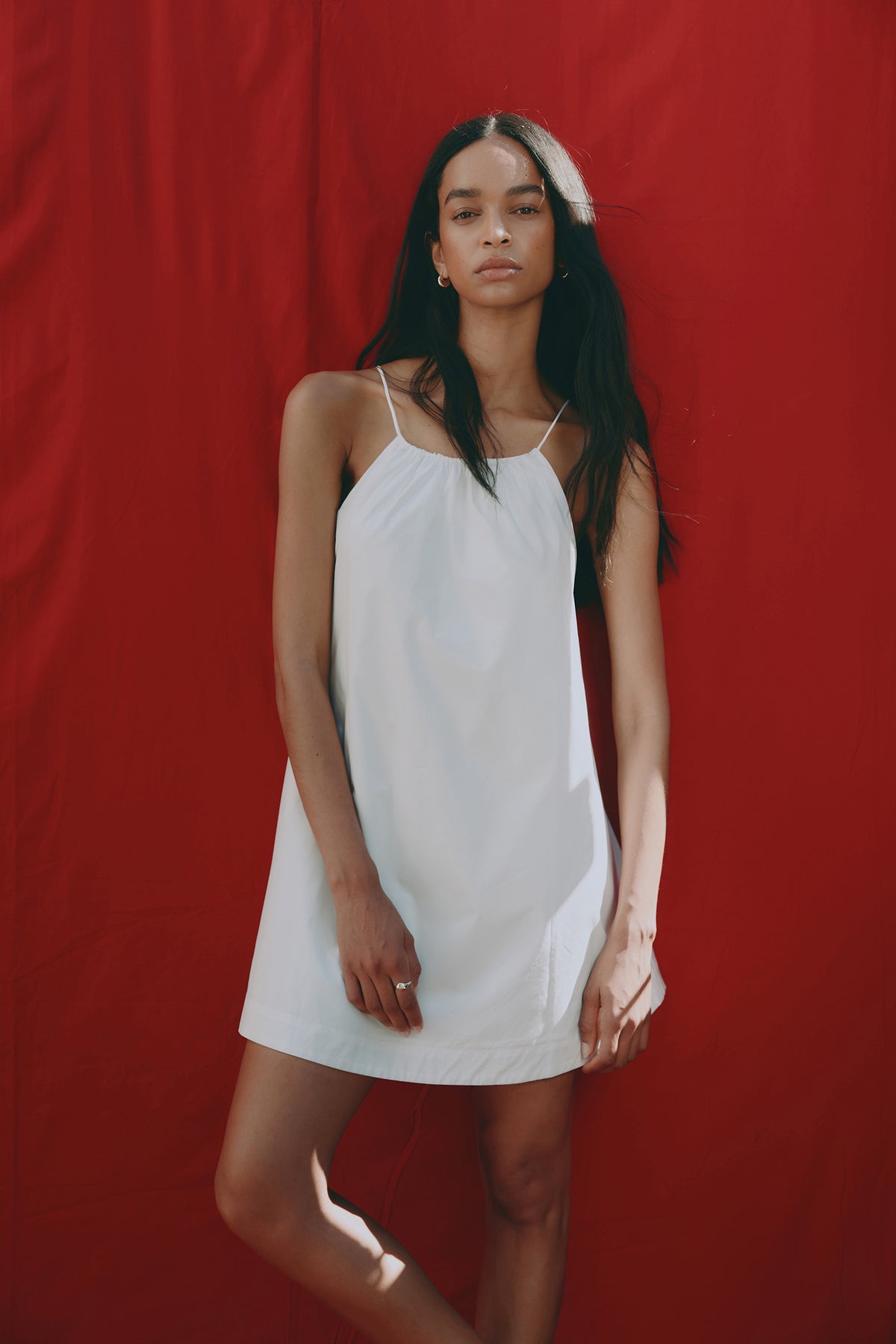 Lia Poplin Mini Dress White 
