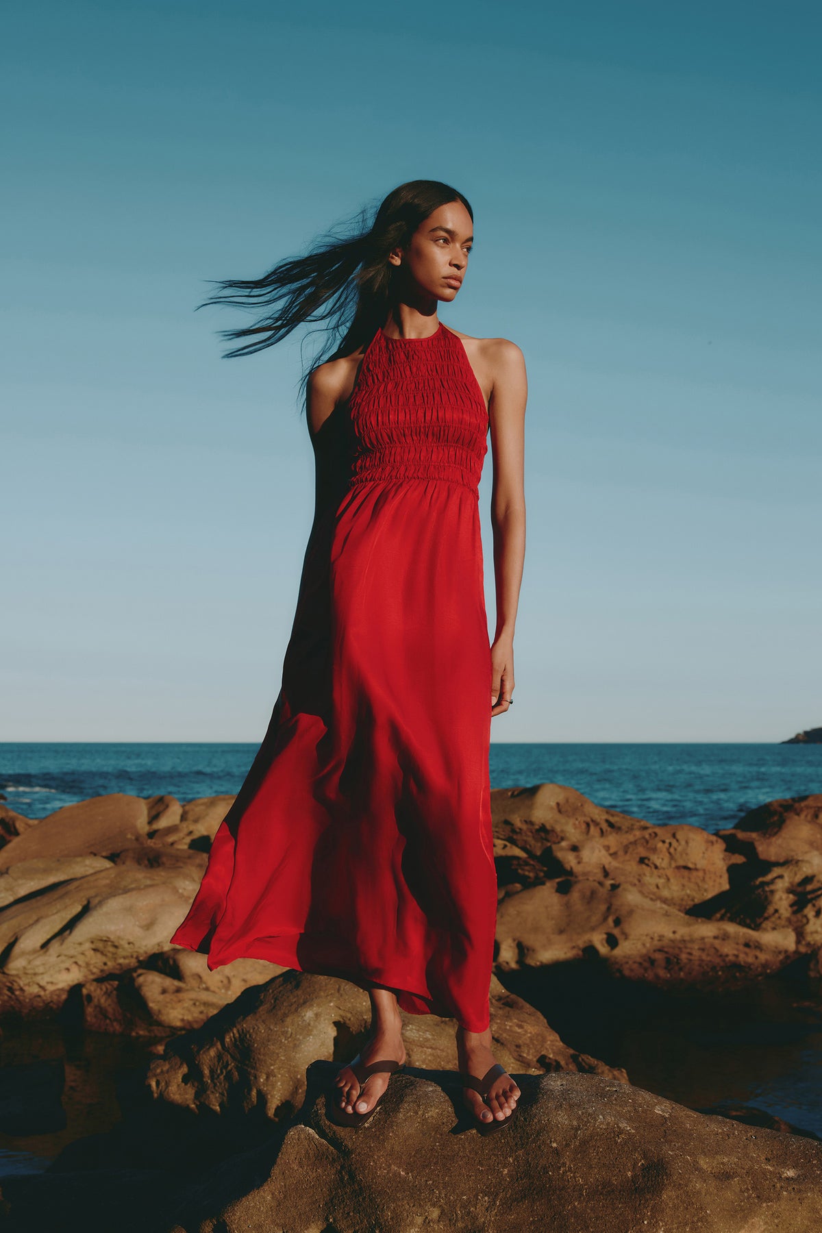 Mira Tencel Maxi Dress Crimson 