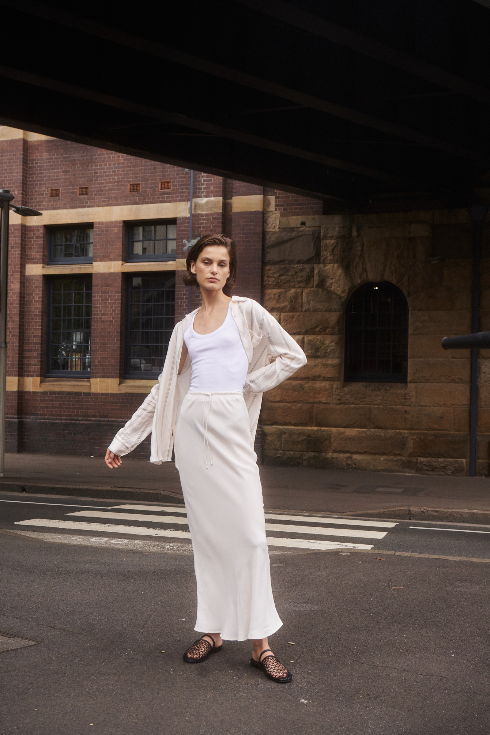 Hayz Cupro Maxi Skirt Cloud 